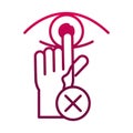 Avoid touch eye prevent spread of covid19 gradient icon