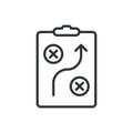 Avoid traps strategy, icon in line design. Strategy, traps, avoid, escape, danger, solution, prevention on white