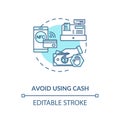 Avoid using cash concept icon