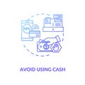 Avoid using cash concept icon