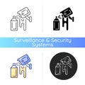 Avoiding graffiti damage with security camera icon Royalty Free Stock Photo