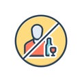 Color illustration icon for Avoiding, inhibit and prevent
