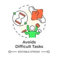 Avoids difficult tasks multi color concept icon Royalty Free Stock Photo