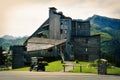 Avoriaz mountain resort, with strange wooden buildings, France Royalty Free Stock Photo