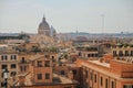 Avove view of the city of Rome, view from the villa Medici, Rome, Italy Royalty Free Stock Photo