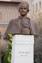 Avram Iancu, bronze bust front of the Kretzulescu church, Bucharest, Romania