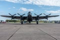 Avro Lancaster bomber `Just Jane` on hard standing. Royalty Free Stock Photo