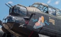 Avro Lancaster bomber `Just Jane` taxiing on airfield Royalty Free Stock Photo