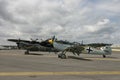 Avro Lancaster, Messerschmitt BF109 and Spitfire Mk14 at Farnborough Royalty Free Stock Photo