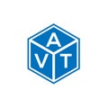 AVT letter logo design on black background. AVT creative initials letter logo concept. AVT letter design Royalty Free Stock Photo