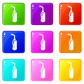 Avto welding torch icons set 9 color collection Royalty Free Stock Photo