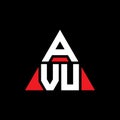 AVU triangle letter logo design with triangle shape. AVU triangle logo design monogram. AVU triangle vector logo template with red Royalty Free Stock Photo