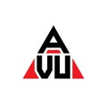 AVU triangle letter logo design with triangle shape. AVU triangle logo design monogram. AVU triangle vector logo template with red Royalty Free Stock Photo