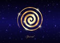 Gold Ancient Spiral, the Goddess creative powers of the Divine Feminine, and the never ending circle of creation. Wiccan fertility Royalty Free Stock Photo