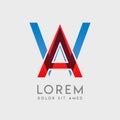 AW logo letters with blue and red gradation