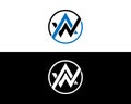 AW and WA letter logo icon design