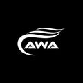 AWA letter logo design on black background.AWA creative initials letter logo concept.AWA letter design