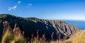 Awaawapuhi trail end on cliff above Na Pali coast on Kauai Royalty Free Stock Photo