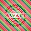 Await christmas style emblem. Vector Illustration. Detailed. EPS10