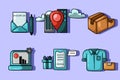 The awaited shopping icon design illustration