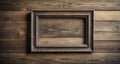 Awaiting Art - Empty Frame on Wooden Wall Royalty Free Stock Photo