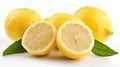 Awaken your taste buds with the zesty goodness of vibrant organic lemons against a pure white canvas, Ai Generated