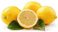 Awaken your taste buds with the zesty goodness of vibrant organic lemons against a pure white canvas, Ai Generated