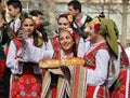 Awakening with horo - Bulgarian traditional dance Royalty Free Stock Photo