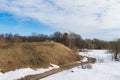 Awakening of nature after winter and snow thaw in parks in early spring