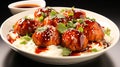 awan ba wan taiwanese meatball delicious street food on white plate