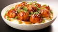 awan ba wan taiwanese meatball delicious street food on white plate