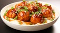 awan ba wan taiwanese meatball delicious street food on white plate