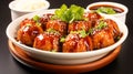 awan ba wan taiwanese meatball delicious street food on white plate