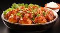 awan ba wan taiwanese meatball delicious street food on white plate