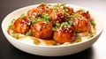 awan ba wan taiwanese meatball delicious street food on white plate