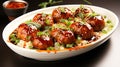 awan ba wan taiwanese meatball delicious street food on white plate