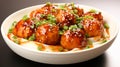 awan ba wan taiwanese meatball delicious street food on white plate