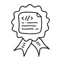 Award Badge with Document Vector Illustration for Coding and Certification