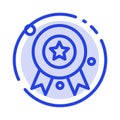 Award, Award Badge, Award Ribbon, Badge Blue Dotted Line Line Icon Royalty Free Stock Photo