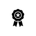 Award badge vector icon. Black and white. Certificate seal. Trendy simple and minimalist flat style