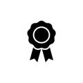 Award badge vector icon. Black and white. Certificate seal. Trendy simple and minimalist flat style