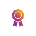 Award badge vector icon in bright color gradient. Certificate seal for internet and online education. Trendy flat style