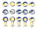 Award Badges or Medals with Banners Royalty Free Stock Photo