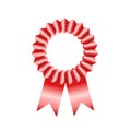 Award Badges Red Ribbon on White, stock vector illustration