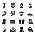 Award for businessman icons set