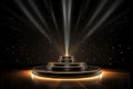 Award Celebration on Black Background with Lighting, Stage Podium Scene Royalty Free Stock Photo