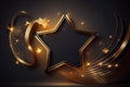 Award ceremony background with 3d gold star, concept of Glitter and Celebration, created with Generative AI technology Royalty Free Stock Photo