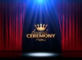 Award ceremony design template. Award event with red curtains. Performance premiere ceremony design Royalty Free Stock Photo