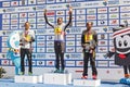 Award ceremony of the three winners of the Rome Marathon 22.