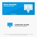 Award, Certificate, Degree, Diploma SOlid Icon Website Banner and Business Logo Template